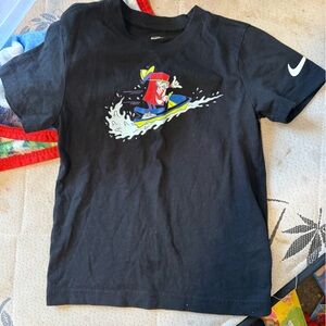 Nike Black Graphic Tee with Watersport Cartoon